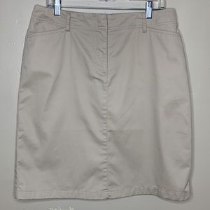 LANDS END Skirt Tan Normcore Cotton Blend Casual Straight Basic Neutral 12P
